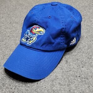 Adidas Kansas Jayhawks Hat Dad Cap Youth Blue Curved Bill Boys Girls Kids NCAA
